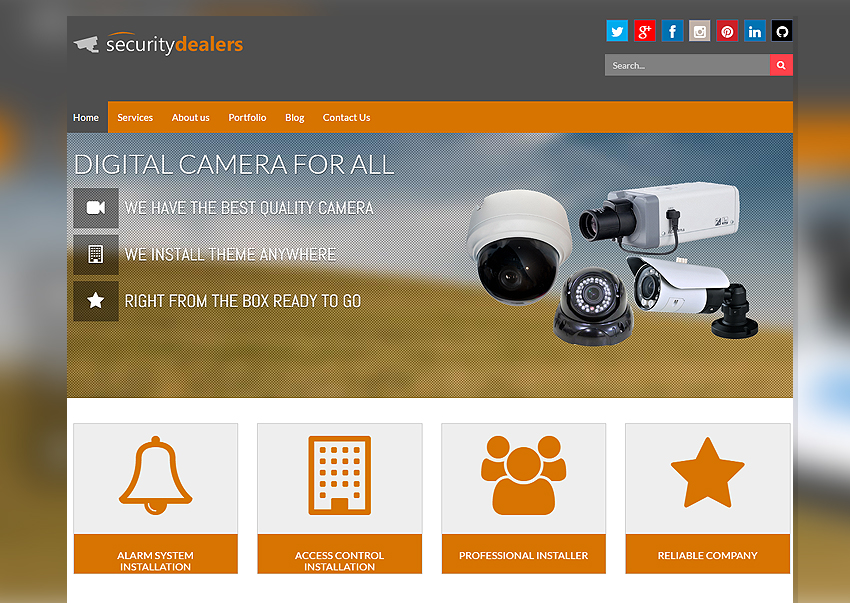 Security Dealer Grey/Orange Web Design Boca Raton