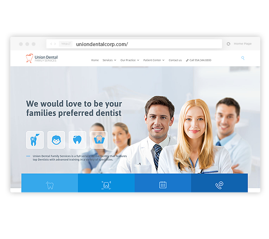 uniondental_browser Dentist Wordpress Website Design