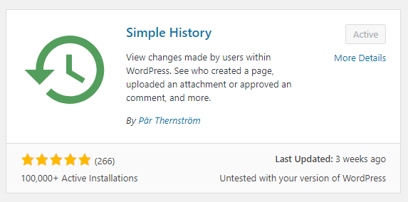 WordPress Web Design Boca Raton - Simple History - By Pär Thernström